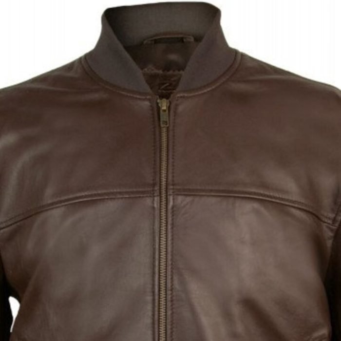 bomber jacket brown leather