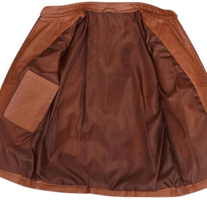 classic biker leather jacket brown