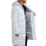 cool men's white puffer coat