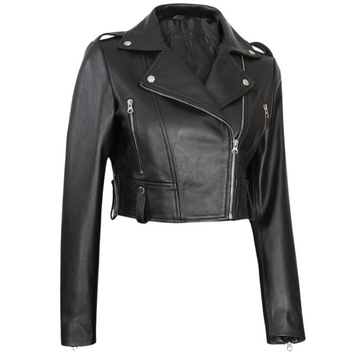 cropped black jacket ladies