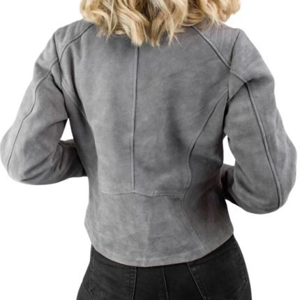 dark gray suede jacket