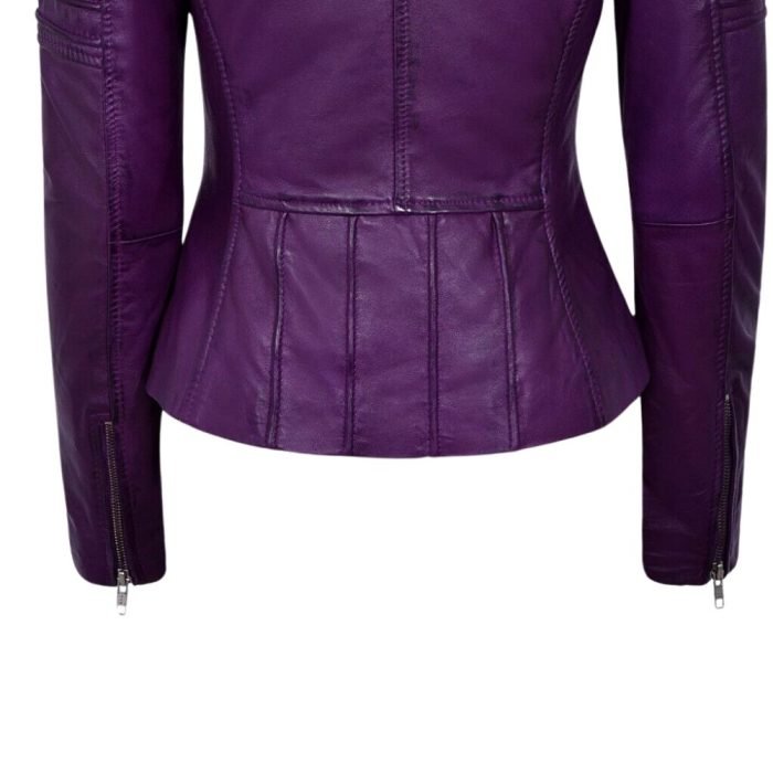 dark purple womens biker jacket