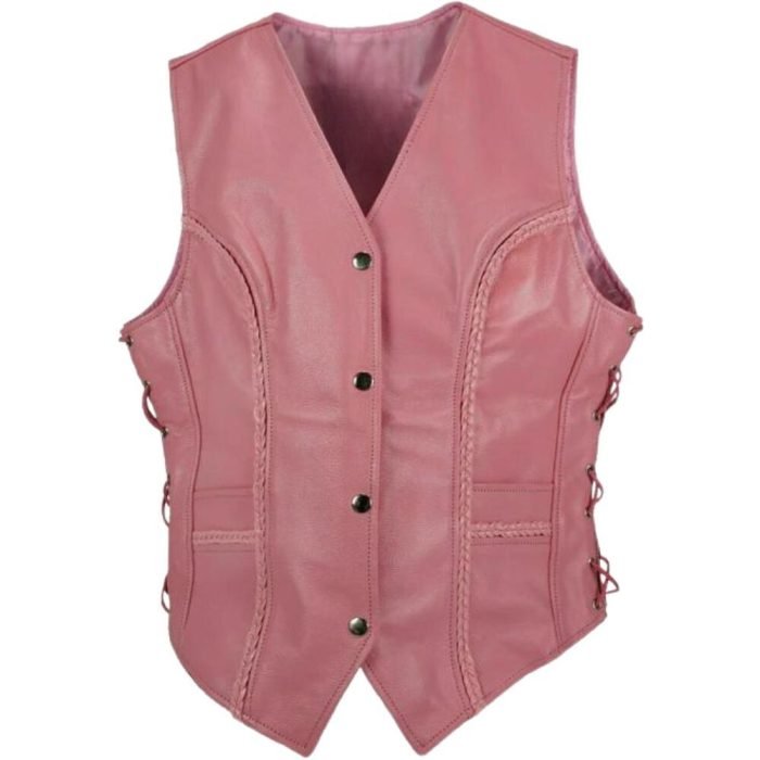 fashionable moto leather vest