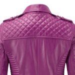 fashionable women's racer leather jacket