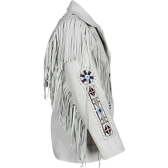 fringe leather jacket white