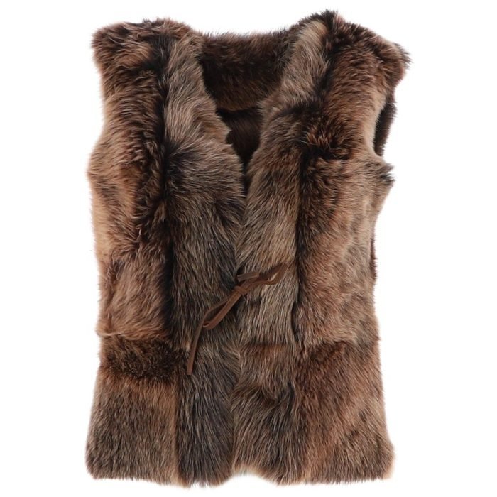 genuine leather fur vest