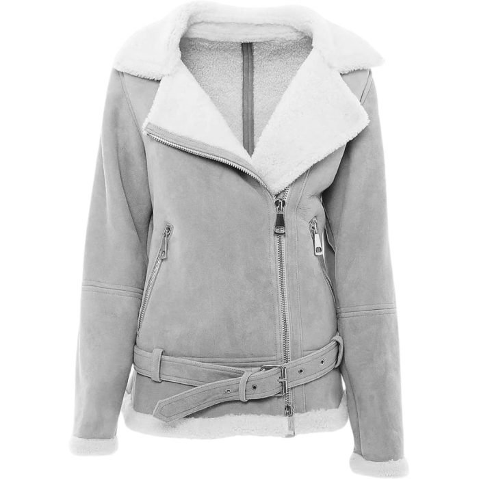 gray suede jacket shearling