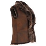 leather and fur vest womens