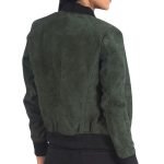 leather and suede bomber jacket womens