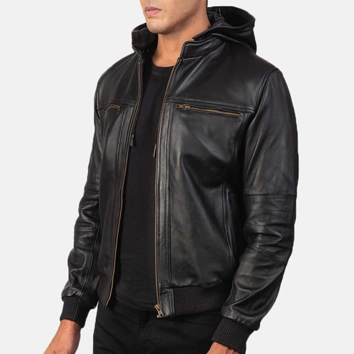 leather jacket bomber black