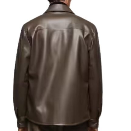 leather shirt brown for men