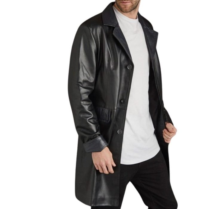 leather trench coat for men