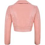 light pink cropped leather jacket