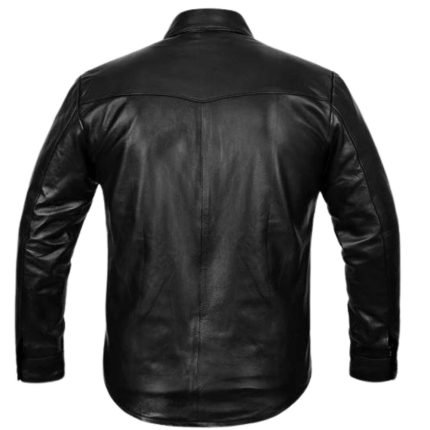 long sleeve leather shirt