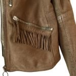 men brown fringe leather jacket