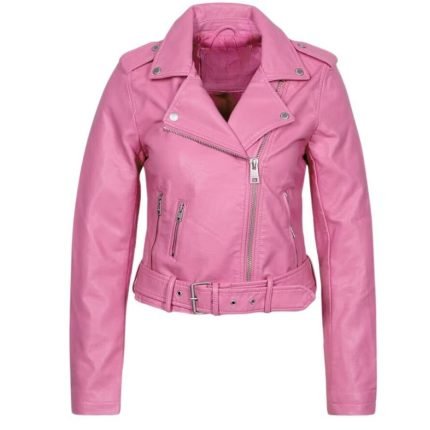 pink motorcycle lambskin jacket