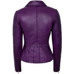 purple biker jacket womens