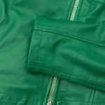 real leather green jacket