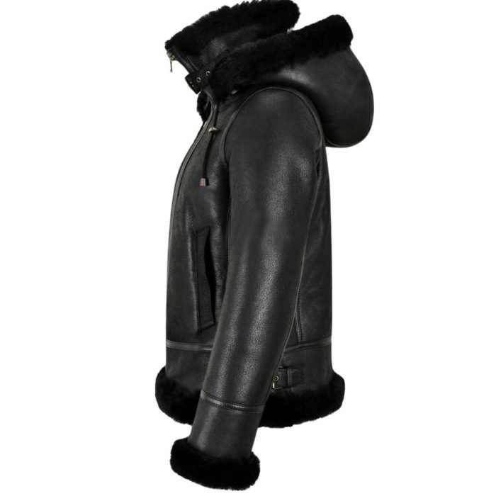 shearling jacket women black