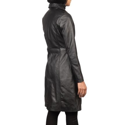 women's black leather coats