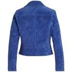 womens blue suede leather jacket