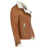 women's brown shearling jacket