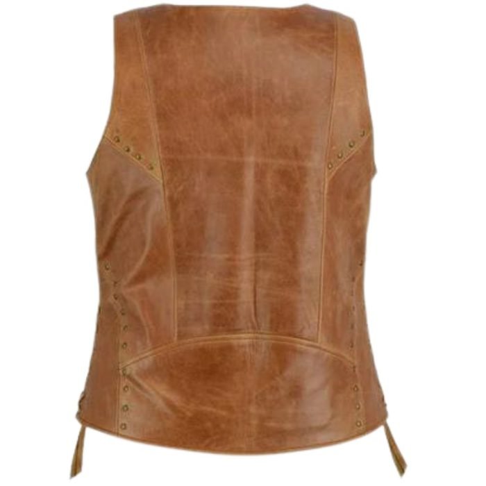 women's motorcycle leather vest