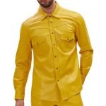 yellow long sleeve shirt men