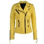 yellow motorcycle jacket womens