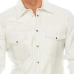 awesome mens white leather shirt