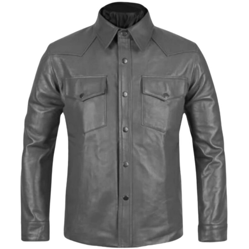 mens leather shirt