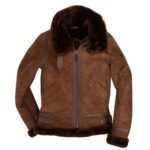 men shearling fur bomber