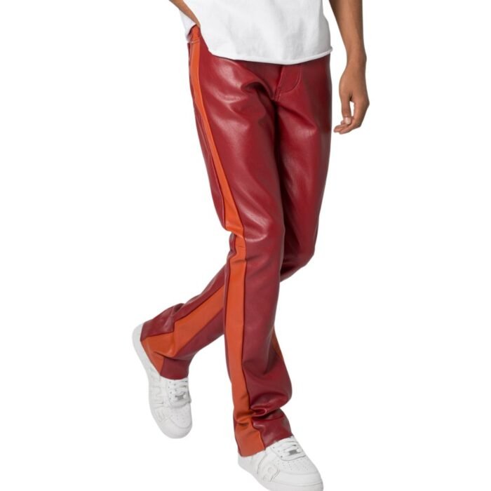 plane leather pant for men