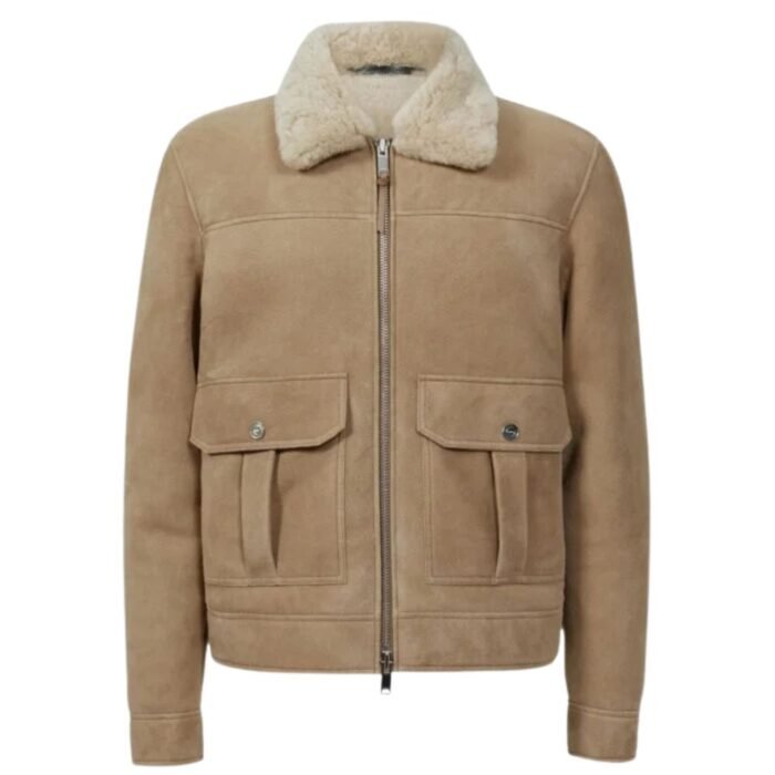 Classic Men’s Shearling Bomber Jacket