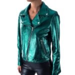 Green Metallic Leather Jacket The Perfect Statement Piece for Trendsetters