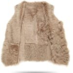 Men's Brown Suede Vest with Faux Shearling Fur