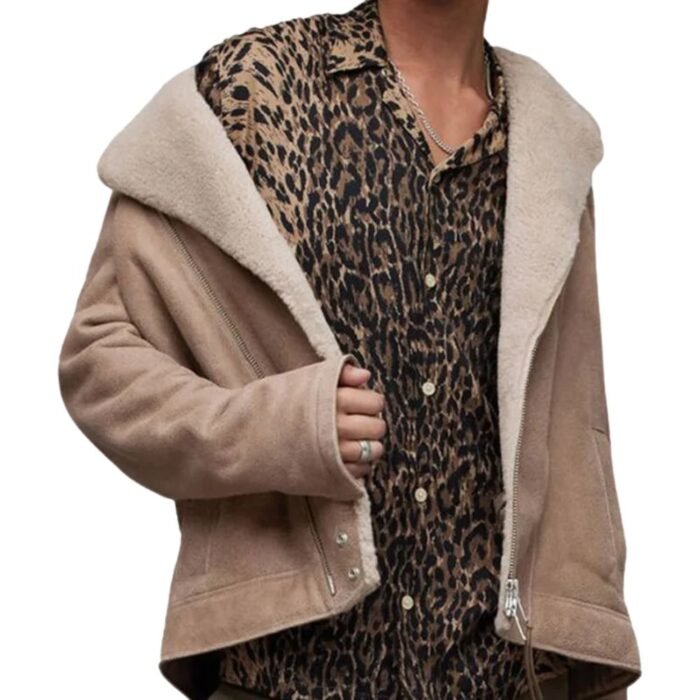 Warm Beige Sheepskin Shearling Jacket - Men’s Fashion