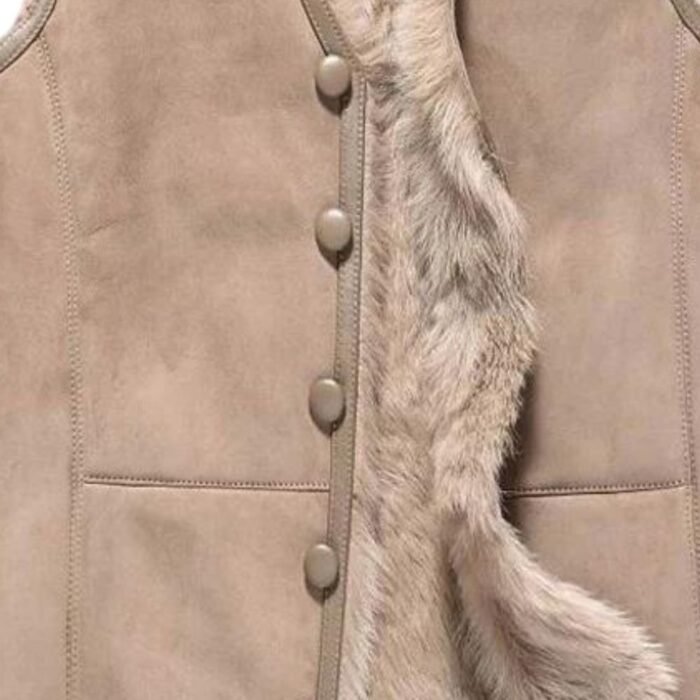 Warm and Stylish Suede Shearling Fur Vest for Men