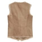 Western-Style Suede Leather Shearling Vest for Winter Western-Style Suede Leather Shearling Vest for Winter