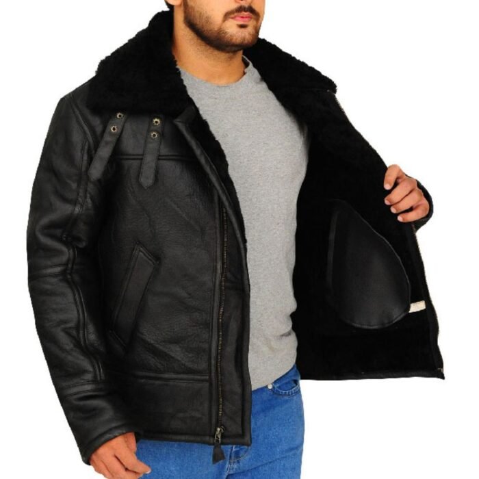 leather shearling fur jacket