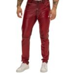 men genuine leather pants