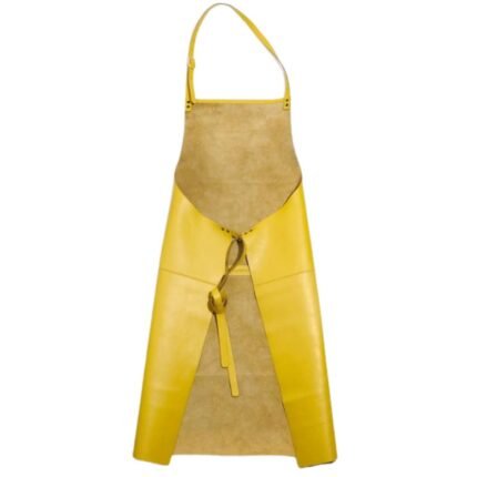 men yellow bib apron