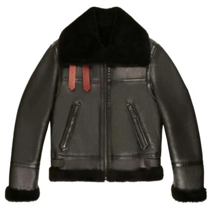 mens black shearling jacket