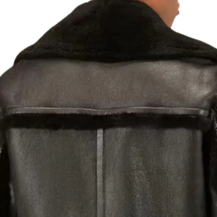 mens black shearling leather jacket