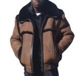 mens leather bomber jacket with shearling