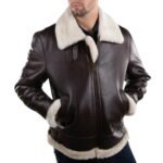 mens shearling bomber jacket