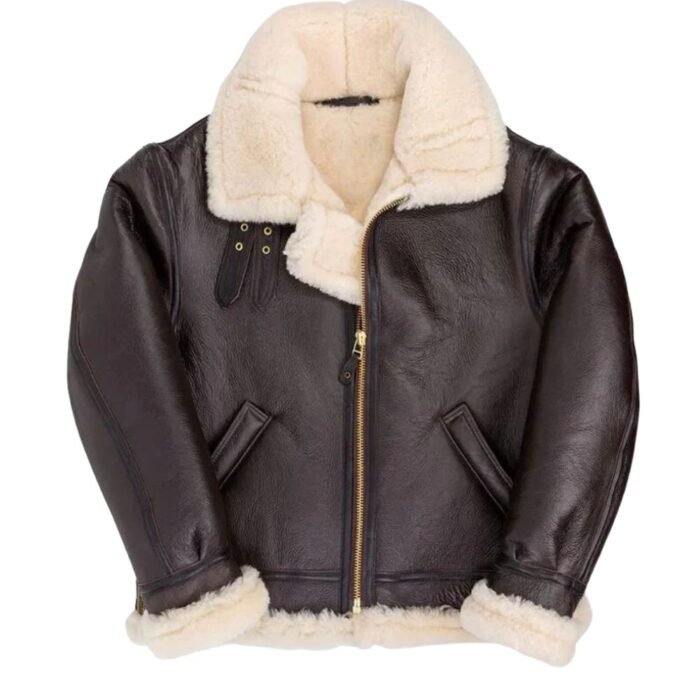 sherpa leather bomber jacket