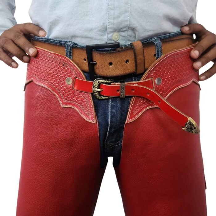 Red Fringe Leather Chaps