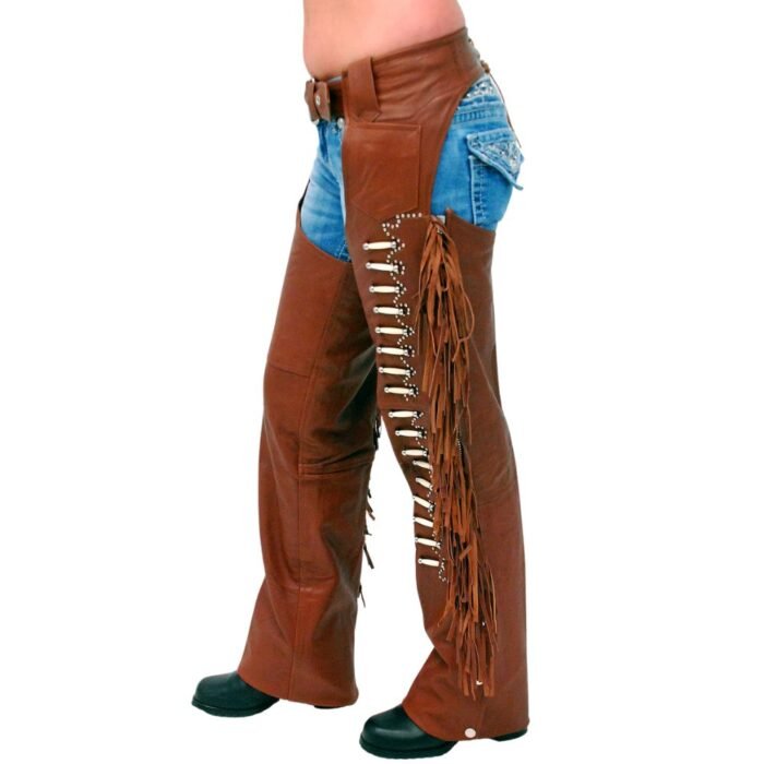 Classic Men's Brown Leather Motorcycle Chaps for Every Rider