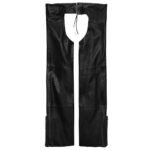 Sleek and Strong: Men's Black Leather Motorcycle Chaps